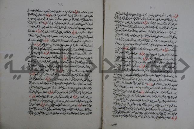 حاشية احمد الزرقاني المعروف بابن فجلة على القواعد وشرحها  