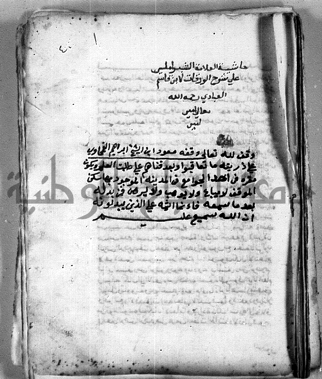 حاشية الشبراملي على شرح الورقات لابن قاسم العبادي
