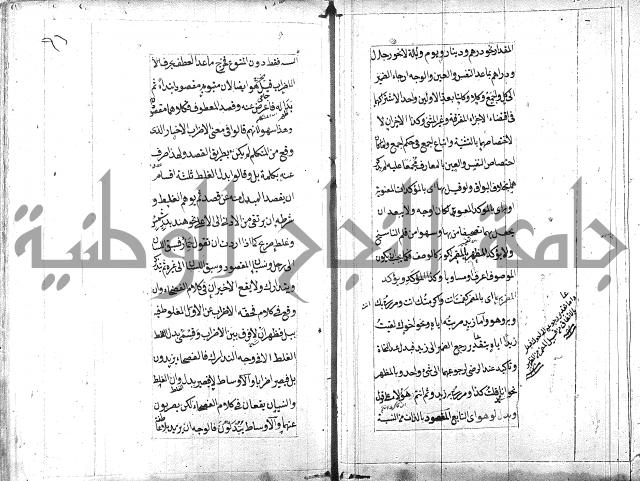 مخطوط امتحان الاذكياء = كتاب شرح مختصر البيضاوي = شرح لب الالباب في علم الإعراب
